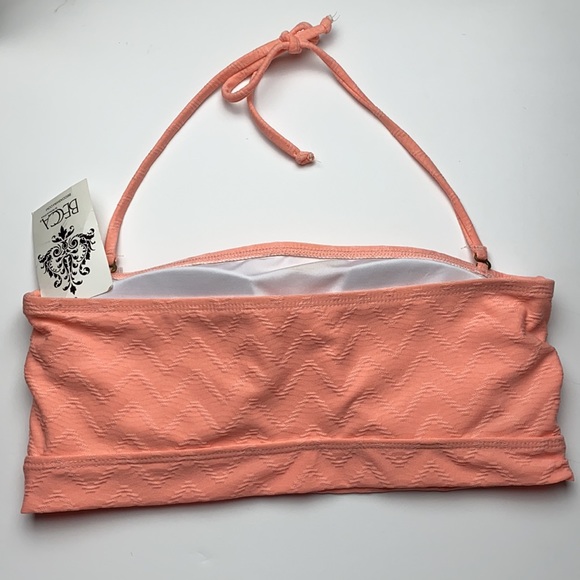 NWT Becca | Peach Halter Bandeau Bikini Swim Top L - Picture 8 of 9